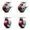 Service Caster 4 Inch Poly on Aluminum Caster Set with Roller Bearings 2 Brakes 2 Rigid SCC SCC-20S420-PAR-TLB-2-R-2 - alternate 1